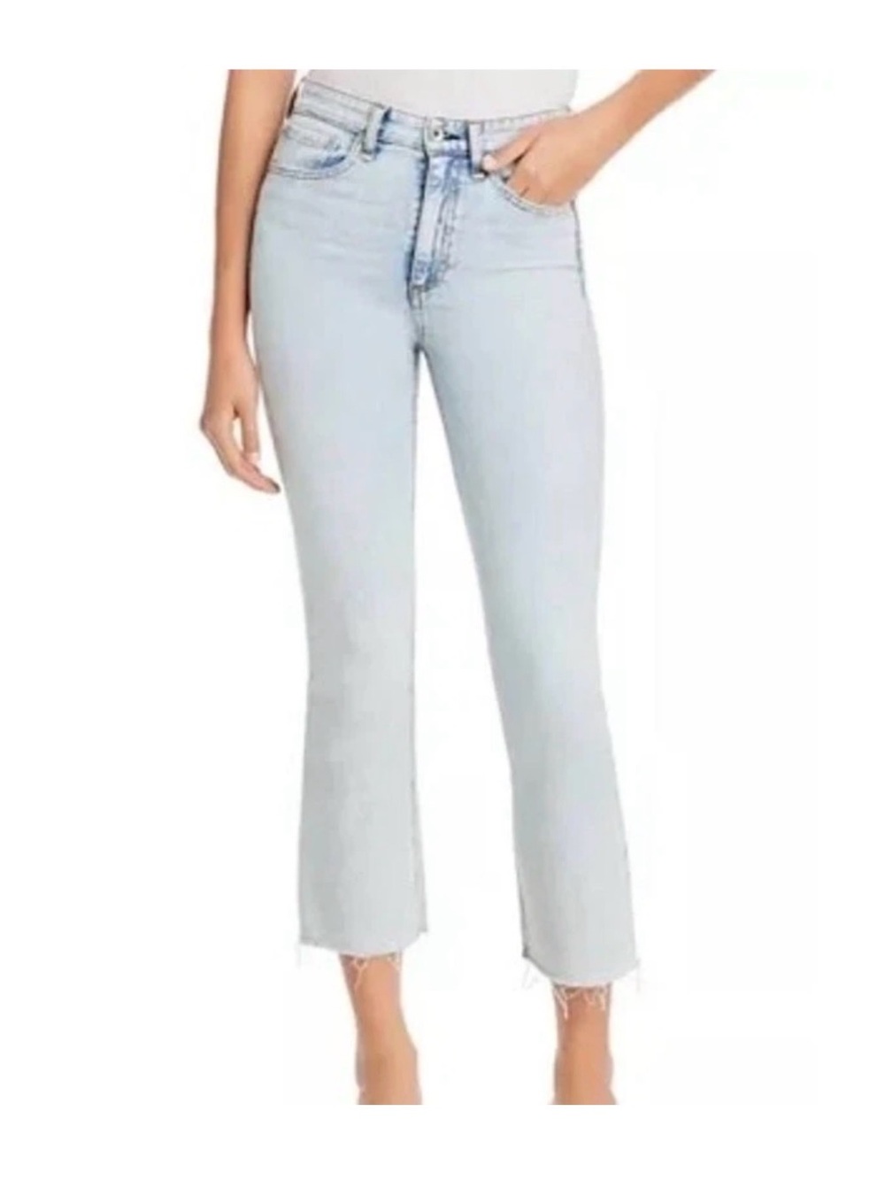 Rag & Bone Nina High Rise Ankle Flare Jeans Jade Light Wash Size 25